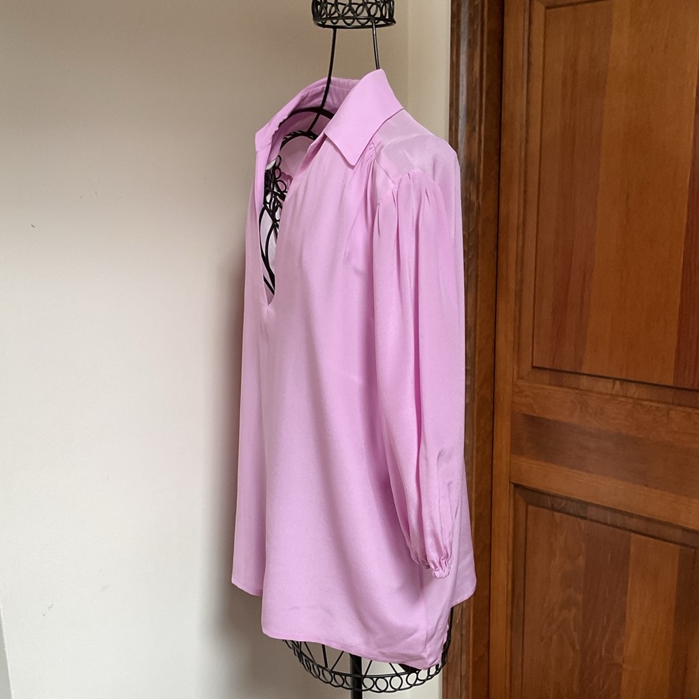 Lavender Brown lavender silk tunic, Large - Picture 2 of 6